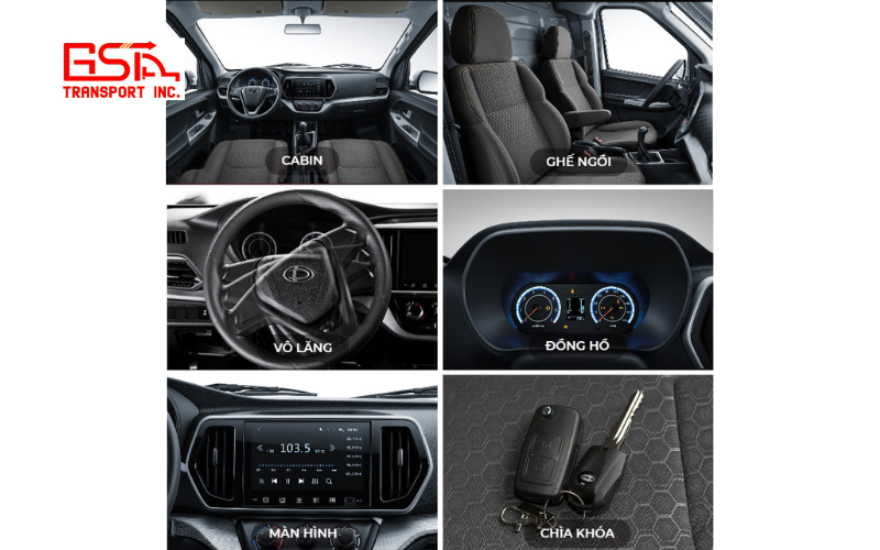 Nội thất Van Tera V6 5 chỗ hiện đại, tiện nghi như xe du lịch