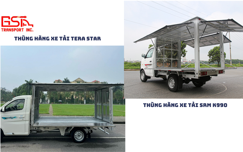 So sánh kích thước thùng hàng Tera Star và SRM K990
