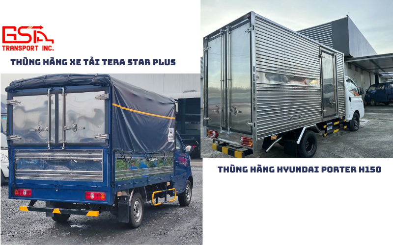 So sánh thùng hàng Tera Star Plus và Hyundai Porter H150