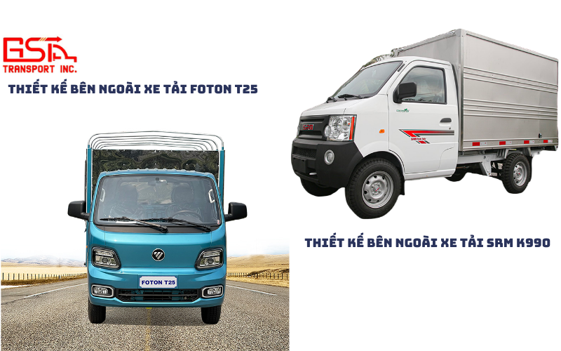 So sánh thiết kế bên ngoài Foton T25 và SRM K990