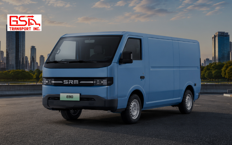 Xe tải điện SRM E80 với khoang hàng 7m³ và tải trọng 945kg